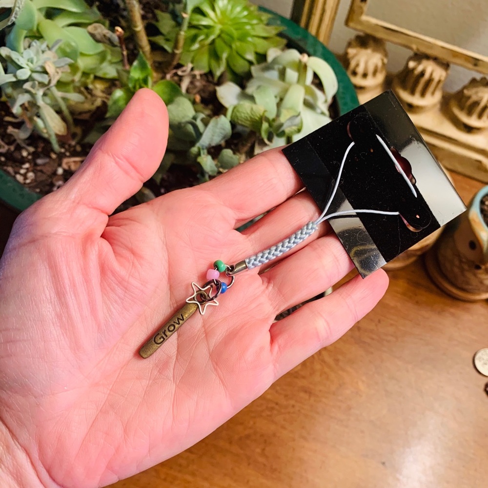 NEW 🎗GROW 🤩 charm Lanyard # Peacedbyalise key chain baby blue fun